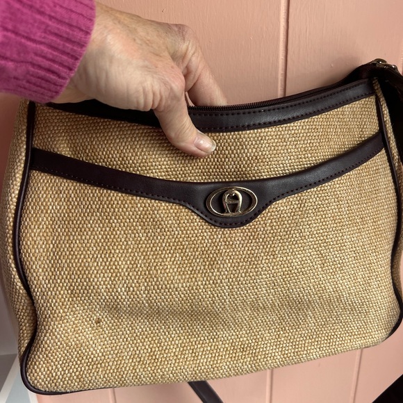 Etienne Aigner Handbags - Etienne Aigner Tan and Brown Shoulder Bag